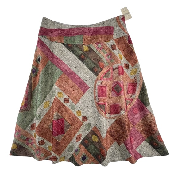 Coldwater Creek Dresses & Skirts - Coldwater Creek S Midwestern Boho Geometric Earthy Tweed A-Line Midi Skirt